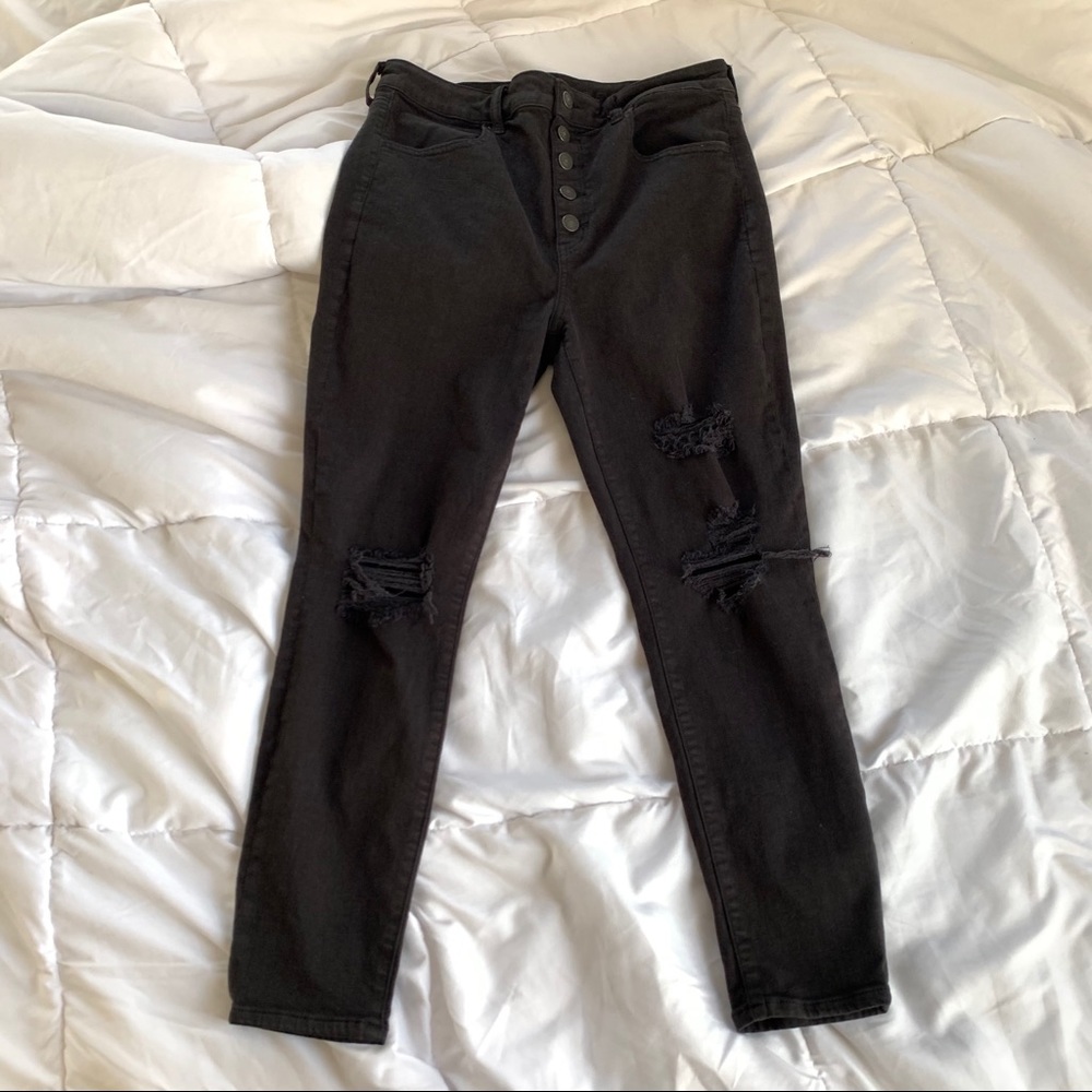 AEO Super Hi Rise Black Jegging